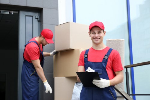 Moving boxes and removal van preparation