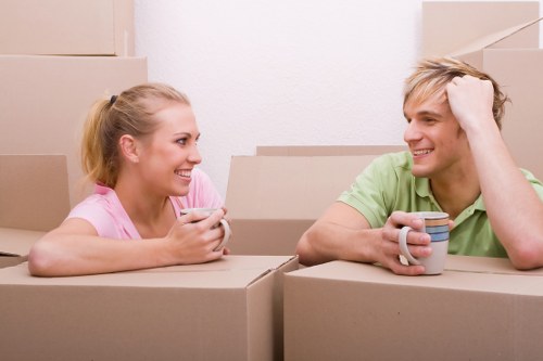 Removal van and moving boxes ready for a house move in Croydon