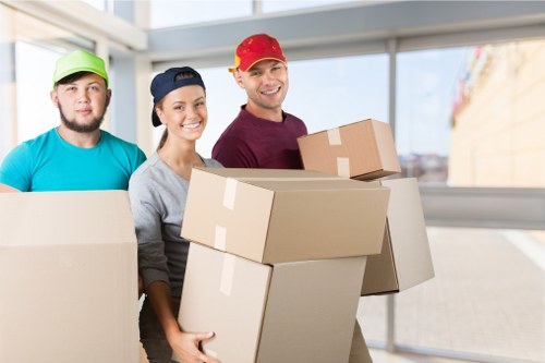 Removal van and moving boxes for a Croydon home move