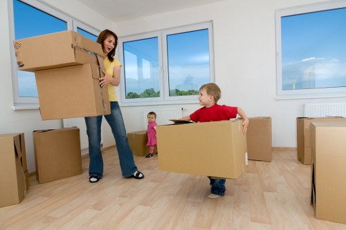 Household items being unloaded at a new Croydon home