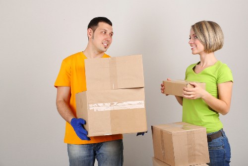 Fragile items being wrapped and prepared for transport during a Croydon move