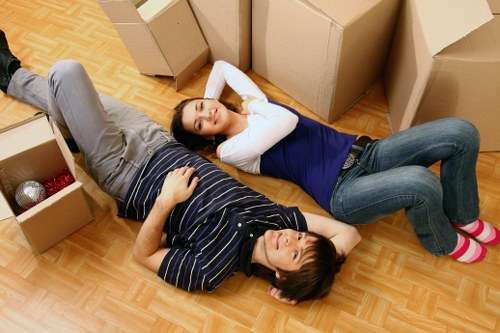 Local removals team planning access in a Croydon street