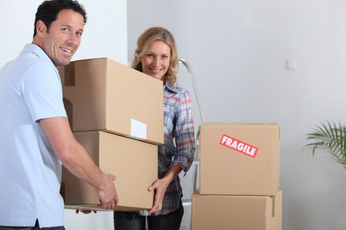 Packed home contents ready for careful loading during a house move